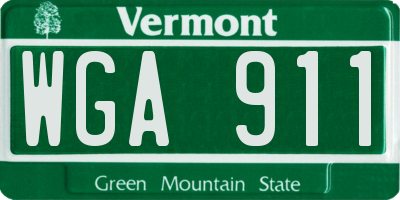 VT license plate WGA911