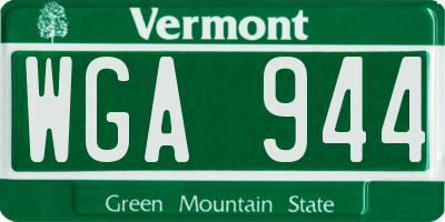 VT license plate WGA944