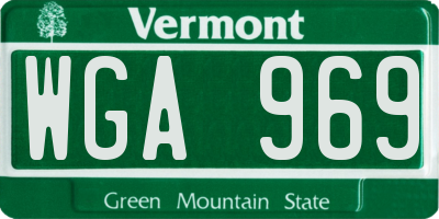 VT license plate WGA969