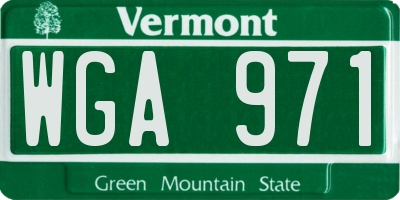 VT license plate WGA971