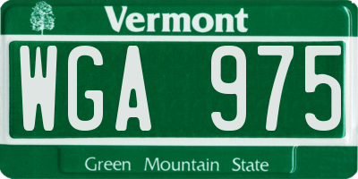 VT license plate WGA975