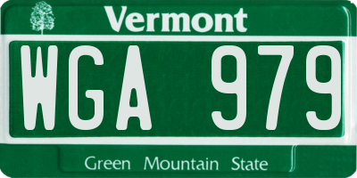 VT license plate WGA979