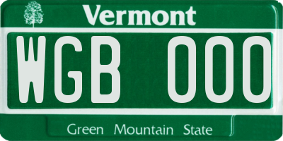 VT license plate WGB000