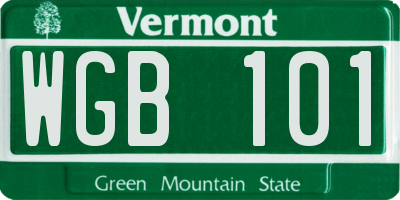 VT license plate WGB101