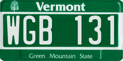 VT license plate WGB131