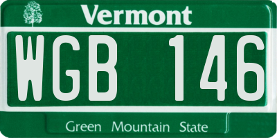 VT license plate WGB146