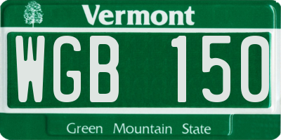 VT license plate WGB150