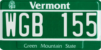 VT license plate WGB155