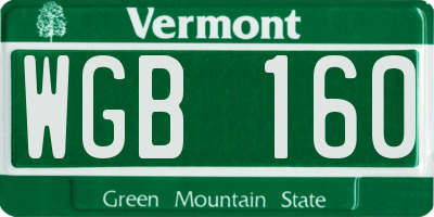 VT license plate WGB160