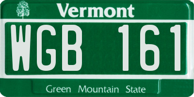 VT license plate WGB161