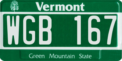 VT license plate WGB167