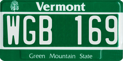 VT license plate WGB169