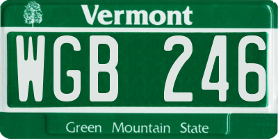 VT license plate WGB246
