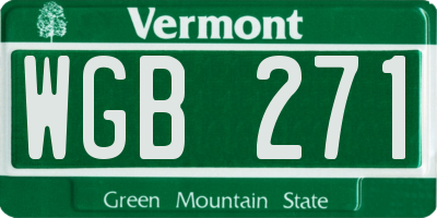 VT license plate WGB271