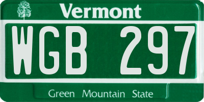 VT license plate WGB297