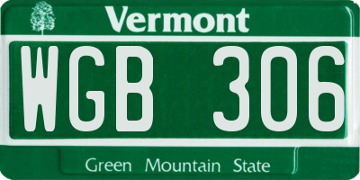 VT license plate WGB306