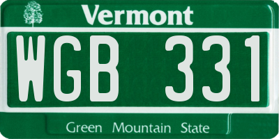VT license plate WGB331