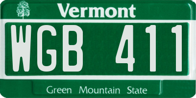 VT license plate WGB411