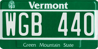 VT license plate WGB440