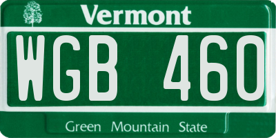 VT license plate WGB460