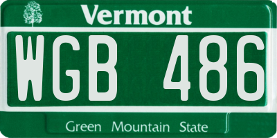 VT license plate WGB486