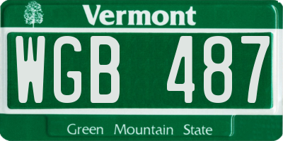 VT license plate WGB487