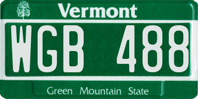 VT license plate WGB488