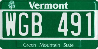 VT license plate WGB491