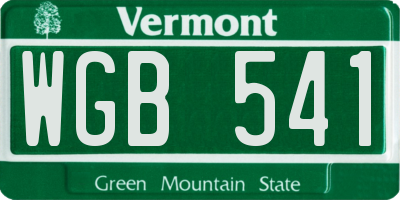 VT license plate WGB541