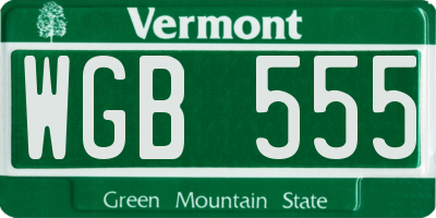 VT license plate WGB555