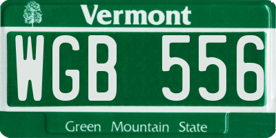VT license plate WGB556