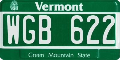 VT license plate WGB622