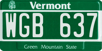 VT license plate WGB637