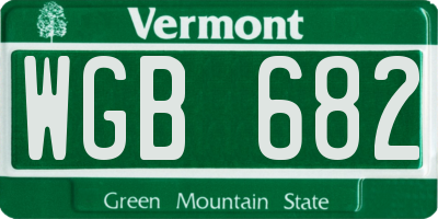 VT license plate WGB682