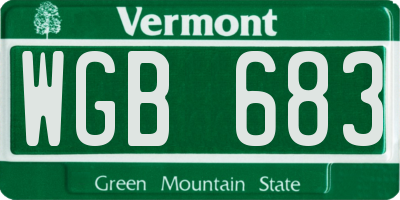 VT license plate WGB683