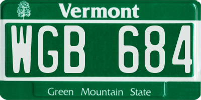 VT license plate WGB684