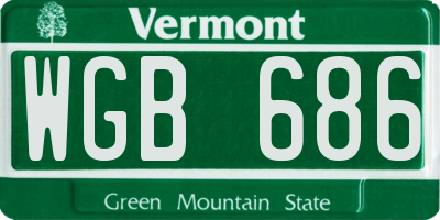 VT license plate WGB686