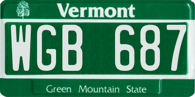 VT license plate WGB687