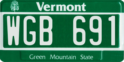 VT license plate WGB691