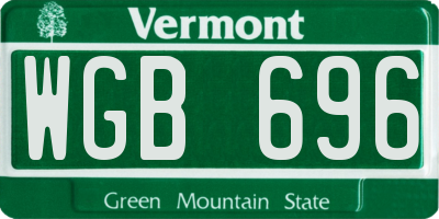 VT license plate WGB696