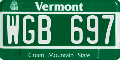 VT license plate WGB697