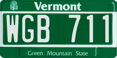 VT license plate WGB711