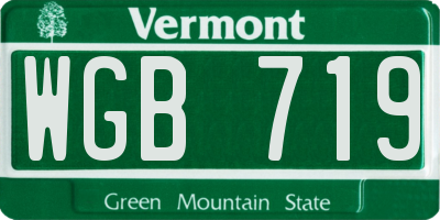 VT license plate WGB719