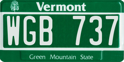 VT license plate WGB737