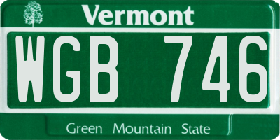 VT license plate WGB746