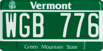VT license plate WGB776