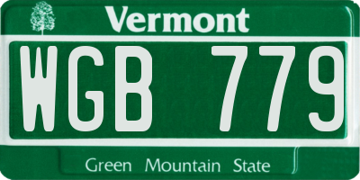 VT license plate WGB779