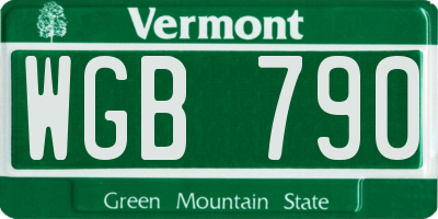 VT license plate WGB790