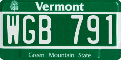 VT license plate WGB791