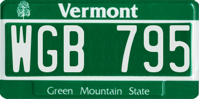 VT license plate WGB795